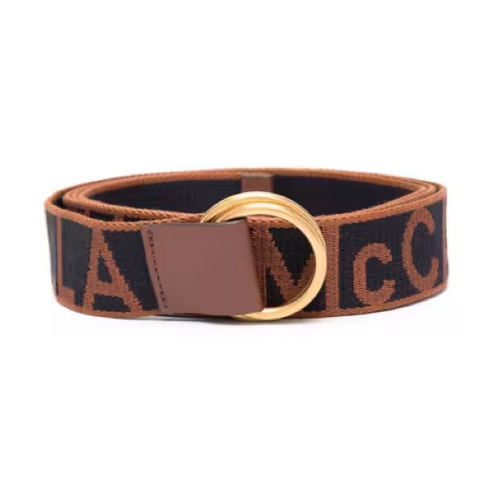 Stella McCartney Eco Monogram Woven Logo Belt in Brown and Black Size S NWOT